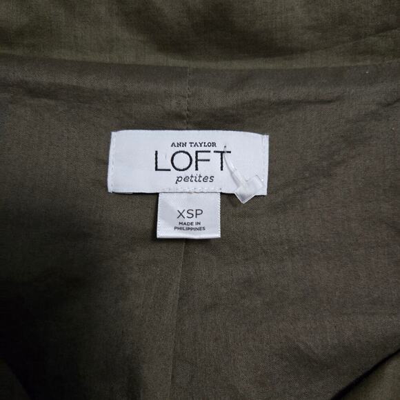 Ann Taylor Loft Cropped Field Jacket military green Twilight Core Olive girl - Picture 4 of 8